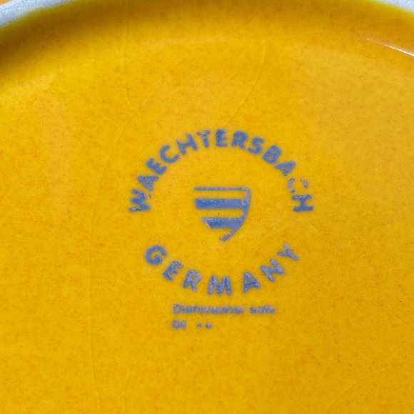 Waechtersbach Germany Fun Factory Yellow Set of 6 Small Salad Plates - Picture 9 of 11